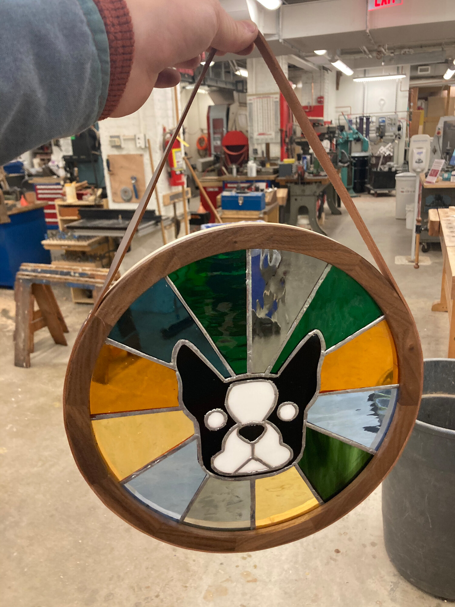 Stained Glass Boston Terrier