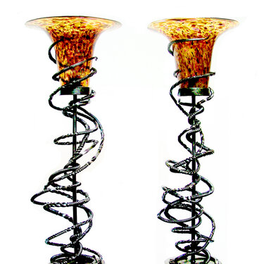Pair of lamps with hand blown Globes