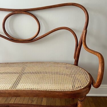 J. Kohn bentwood cane bench