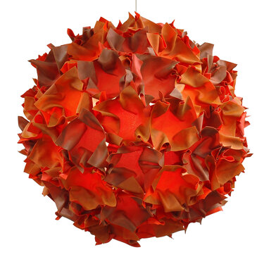 Puff pendant light in two tone orange mesh, 2006