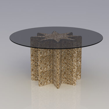 Knoop, fluted rope dining table concept rendering, 2014