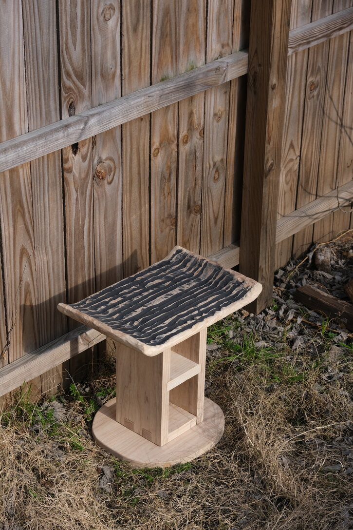 Cinderblock stool