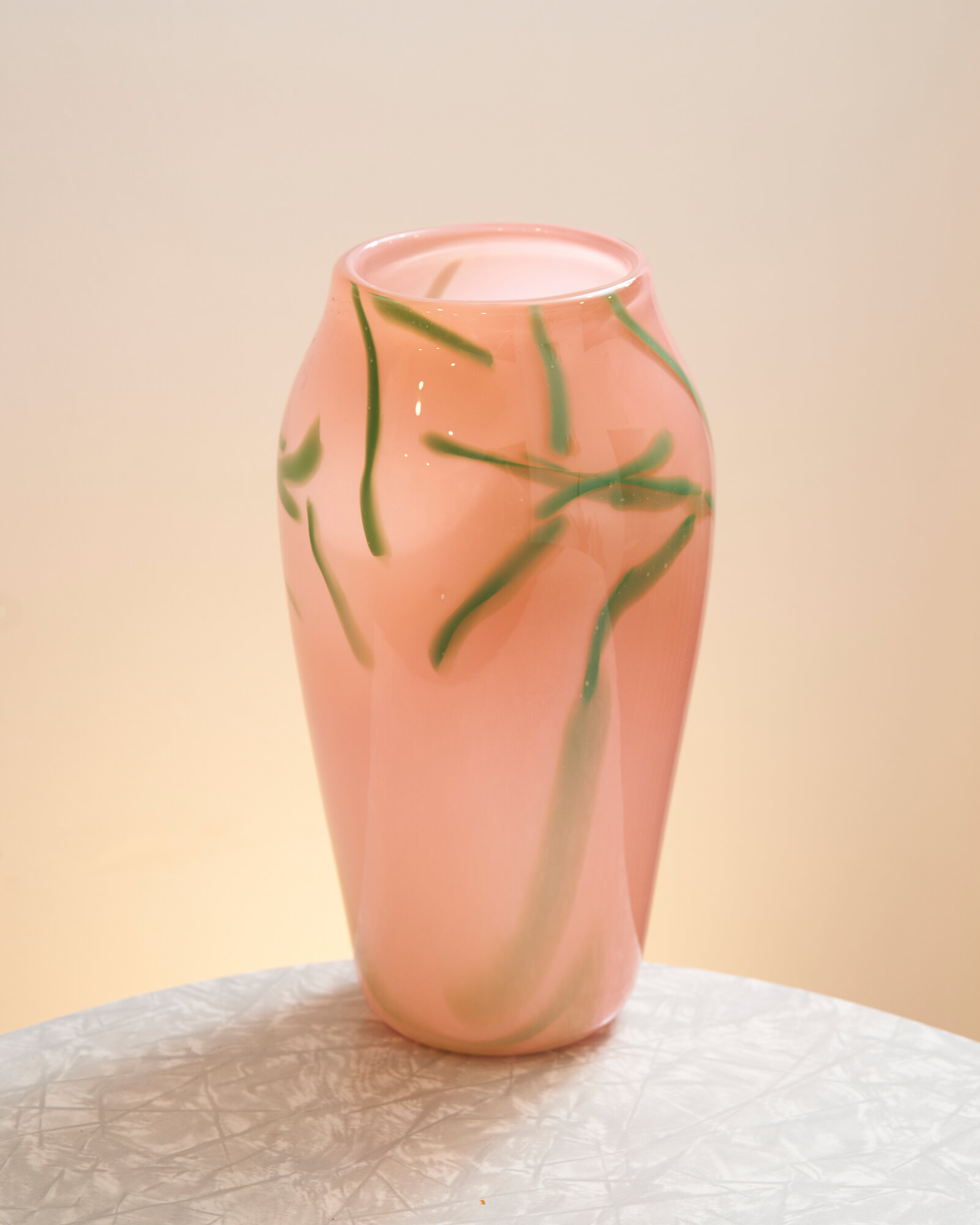 Pink and Jade Vase