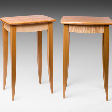 Cherry and curly Maple Side Tables