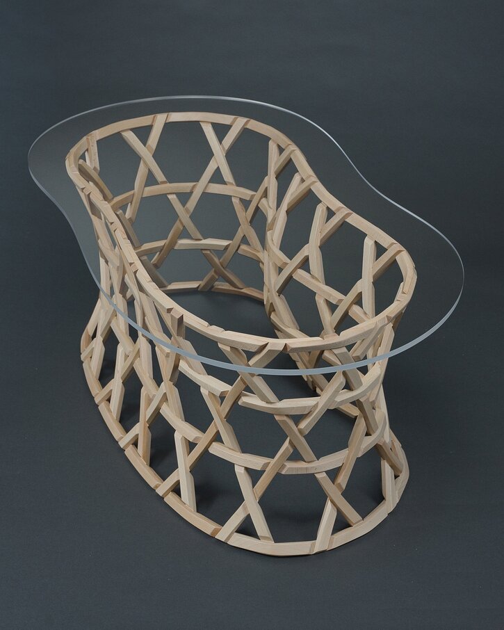 Kagome Woven Wood Table